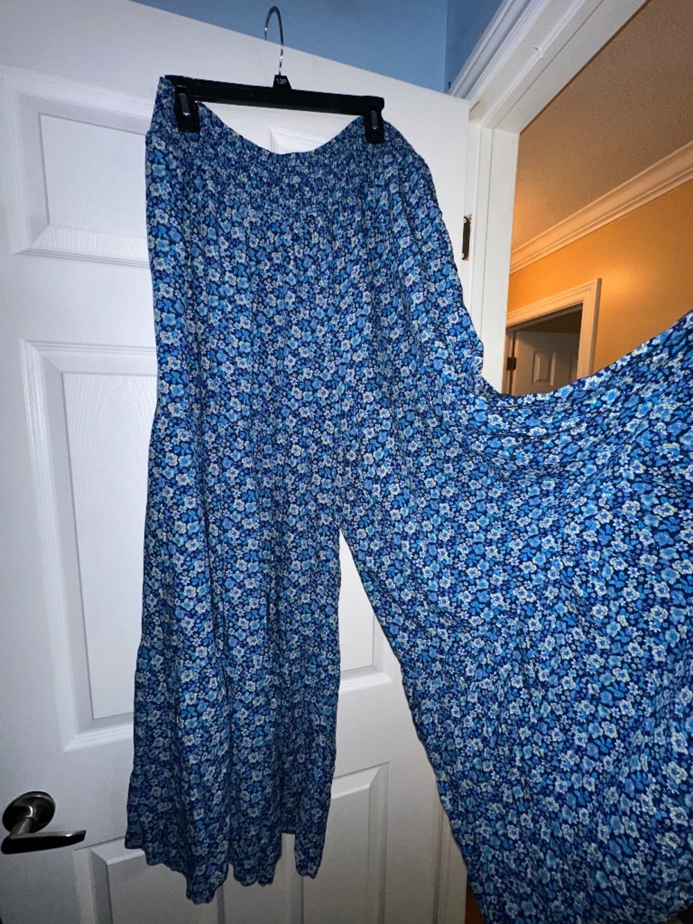 Aerie Blue Floral Wide Leg Pants – Size XL – Flowy Boho